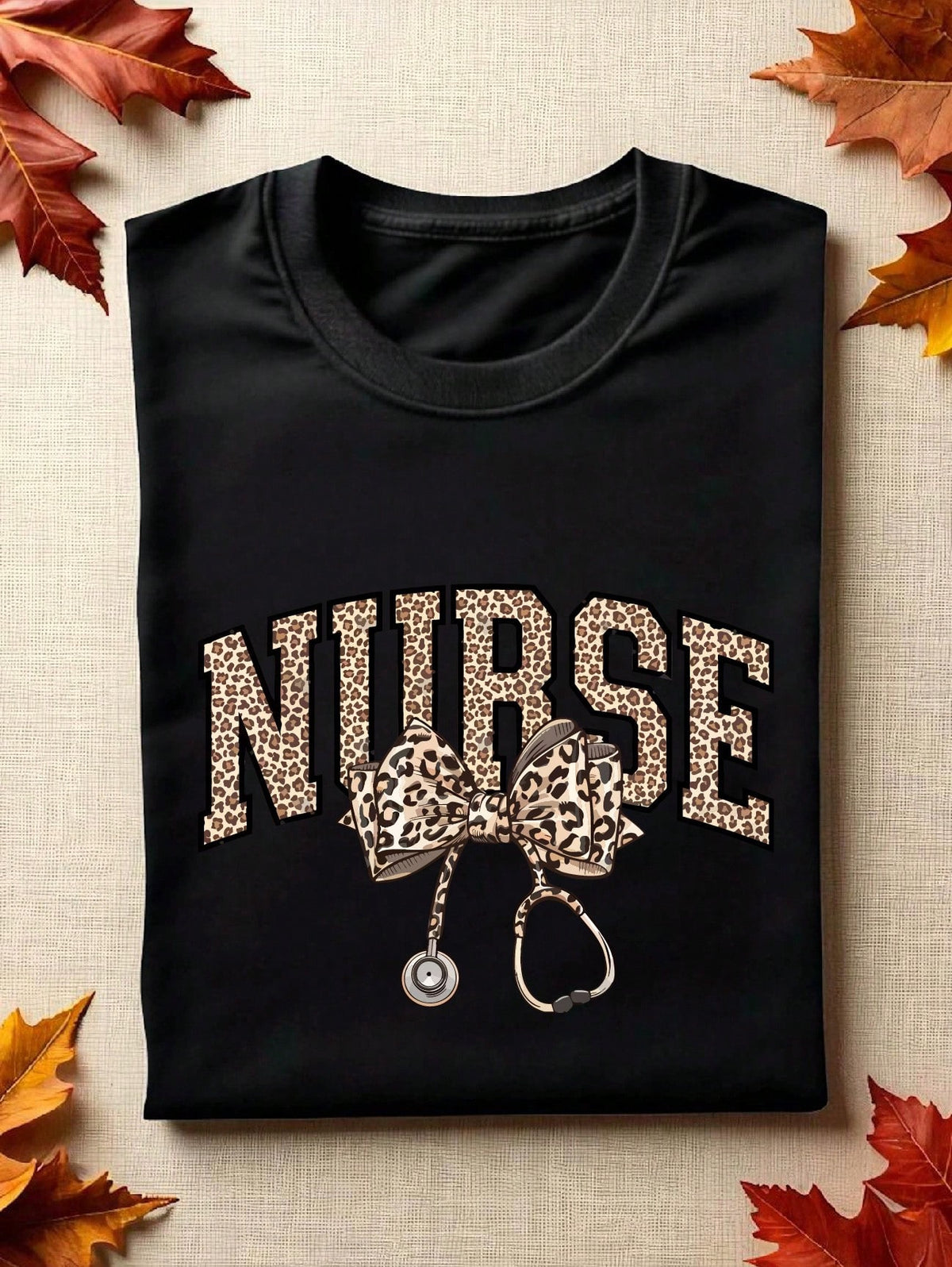 Retro Leopard Nurse T-Shirt