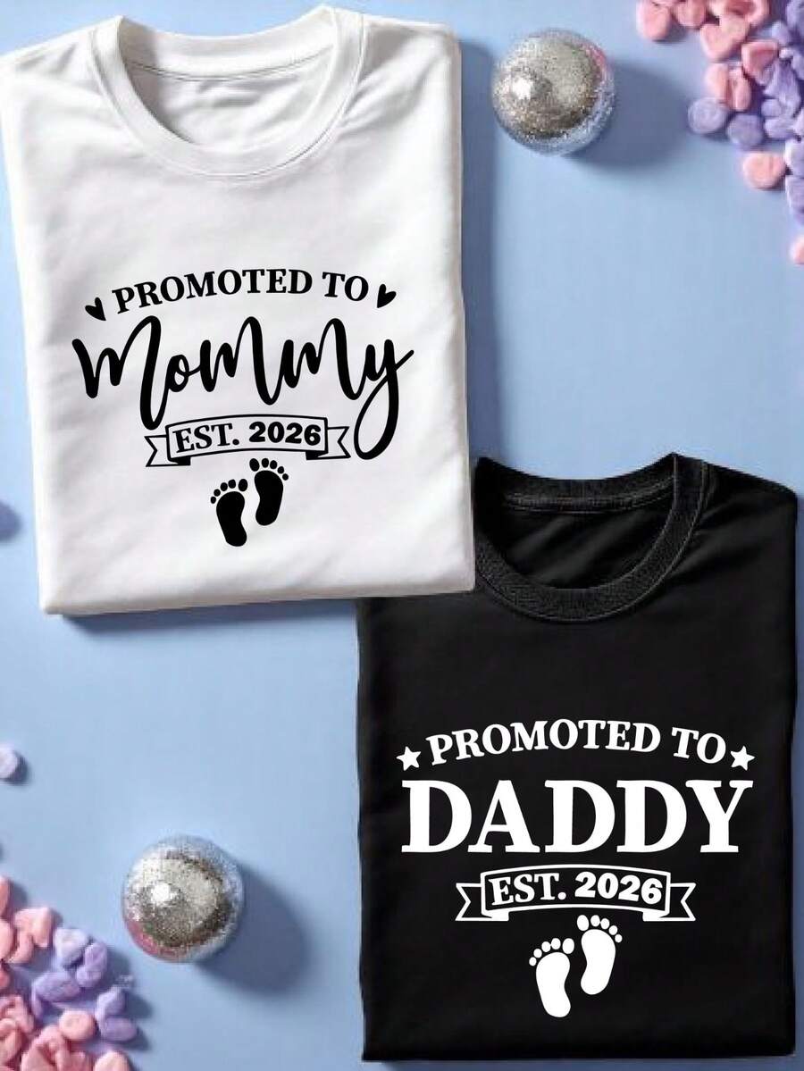 1 PC Promoted To Mommy Est.2026 T-Shirt