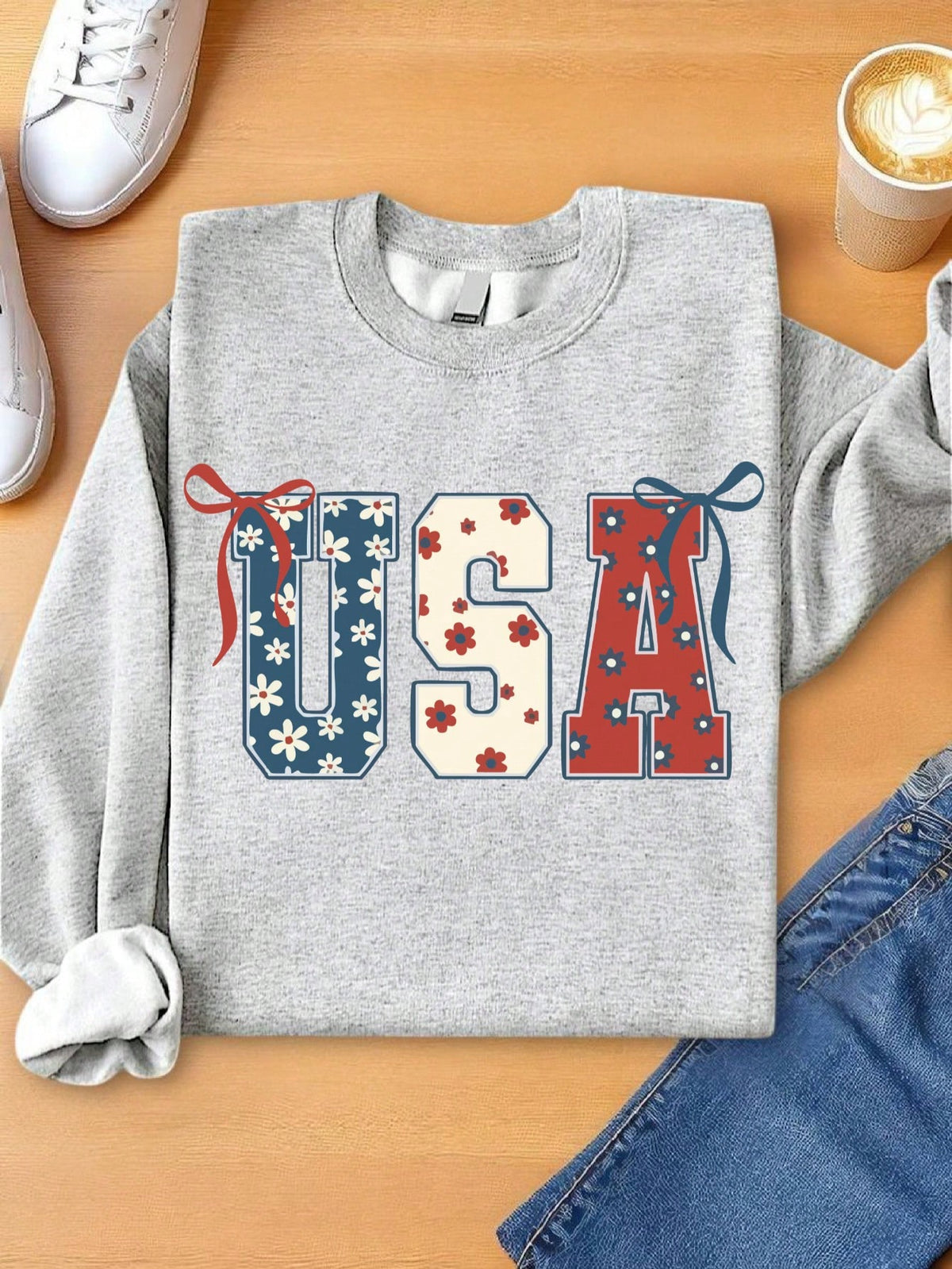 Floral USA Sweatshirt