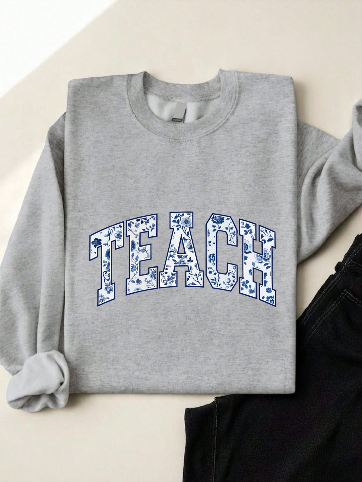 Floral Teach Sweatshirt
