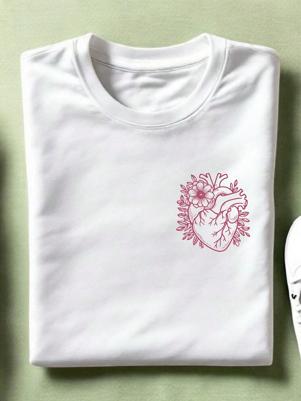 Floral Anatomical Heart T-Shirt