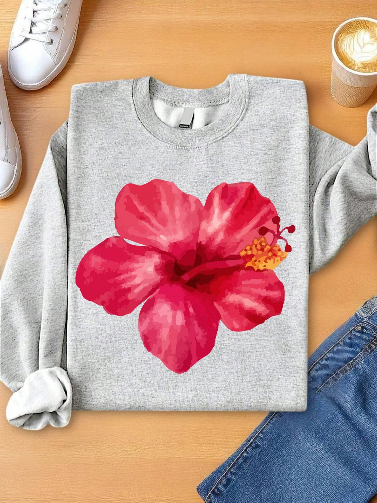 Hibiscus Flower Sweatshirt