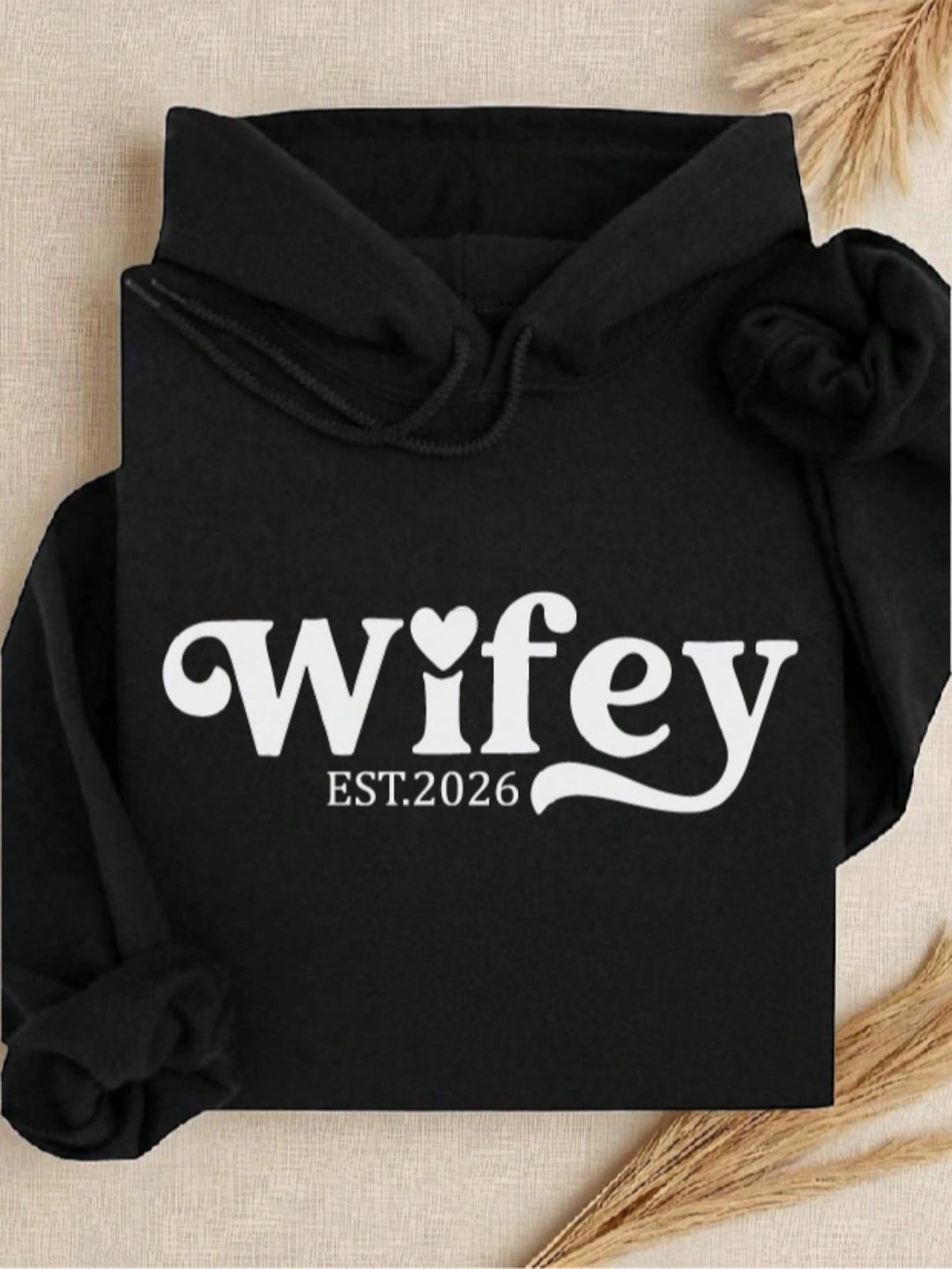 1 PC Wifey Hubby Est 2026 Hoodie