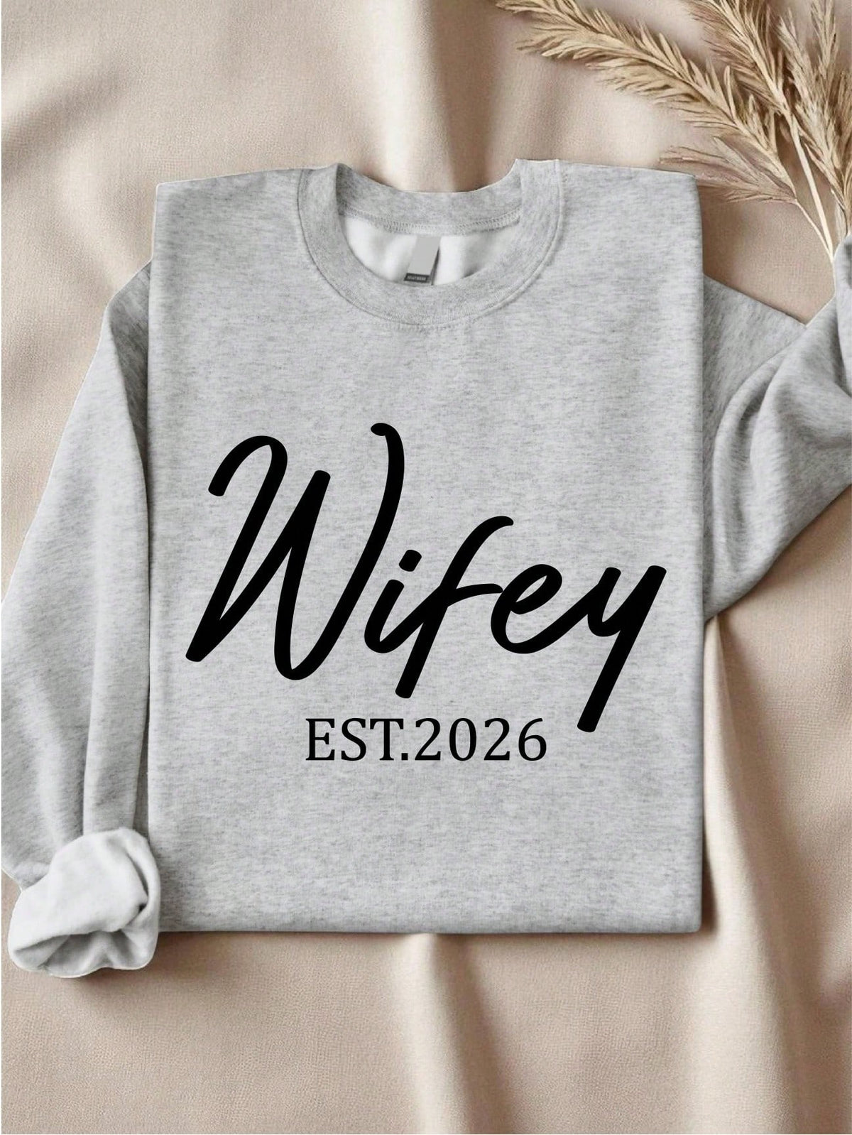 1 PC Wifey Hubby Est 2026 Sweatshirt