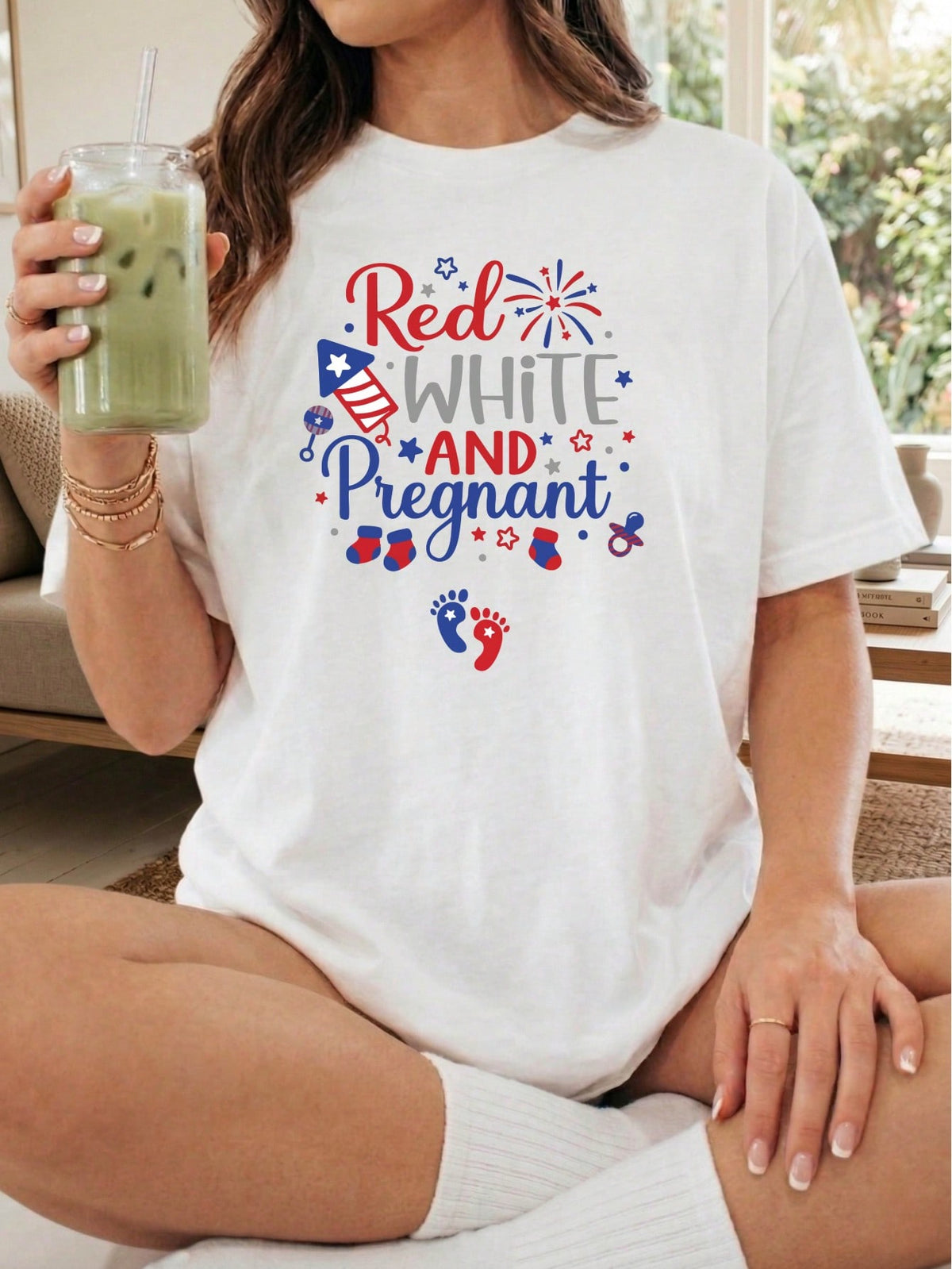 Red White And Pregnant T-Shirt