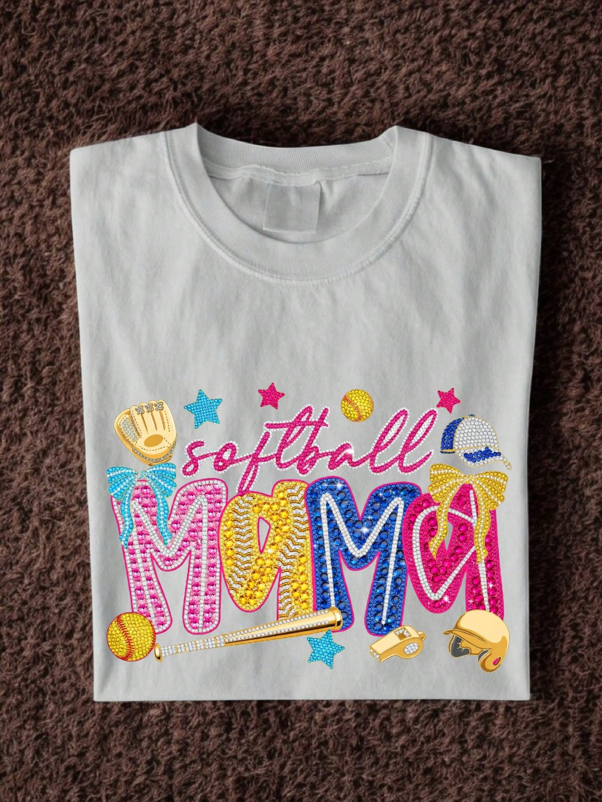 Softball Mama Bling Rhinestone T-Shirt