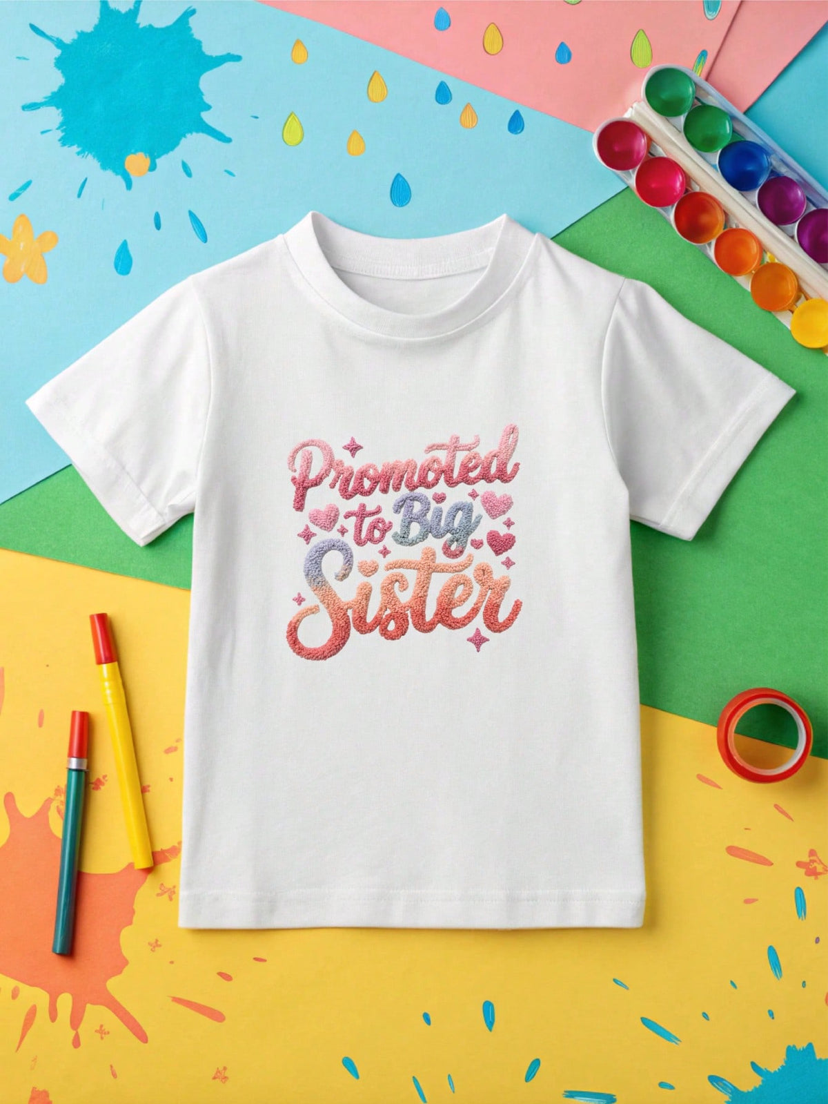 1 PC Promoted To Big Sister Brother T-Shirt