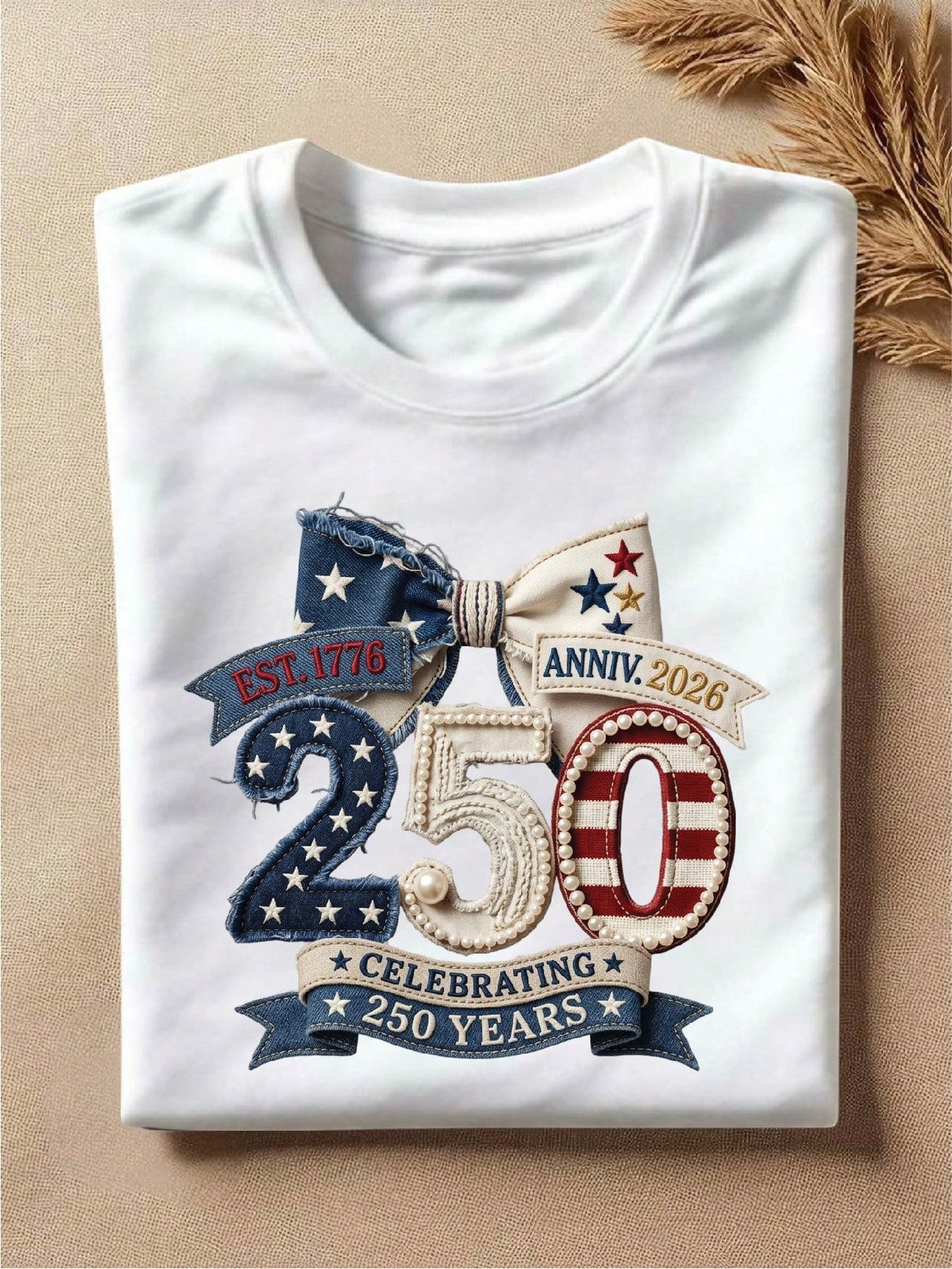 USA 250 Patchwork Faux T-Shirt