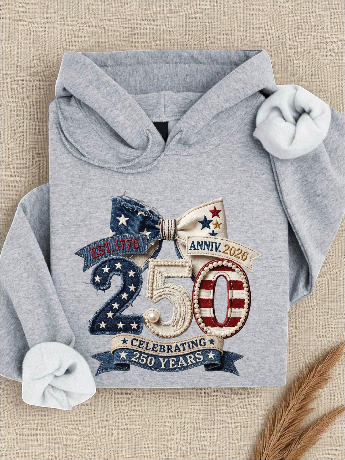 USA 250 Patchwork Faux Hoodie