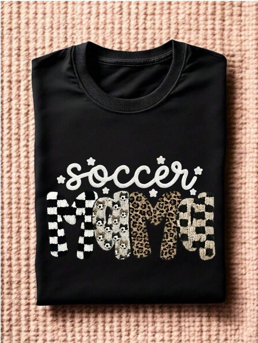 Retro Soccer Mama Faux Yarn T-Shirt Soccer Mom Shirt