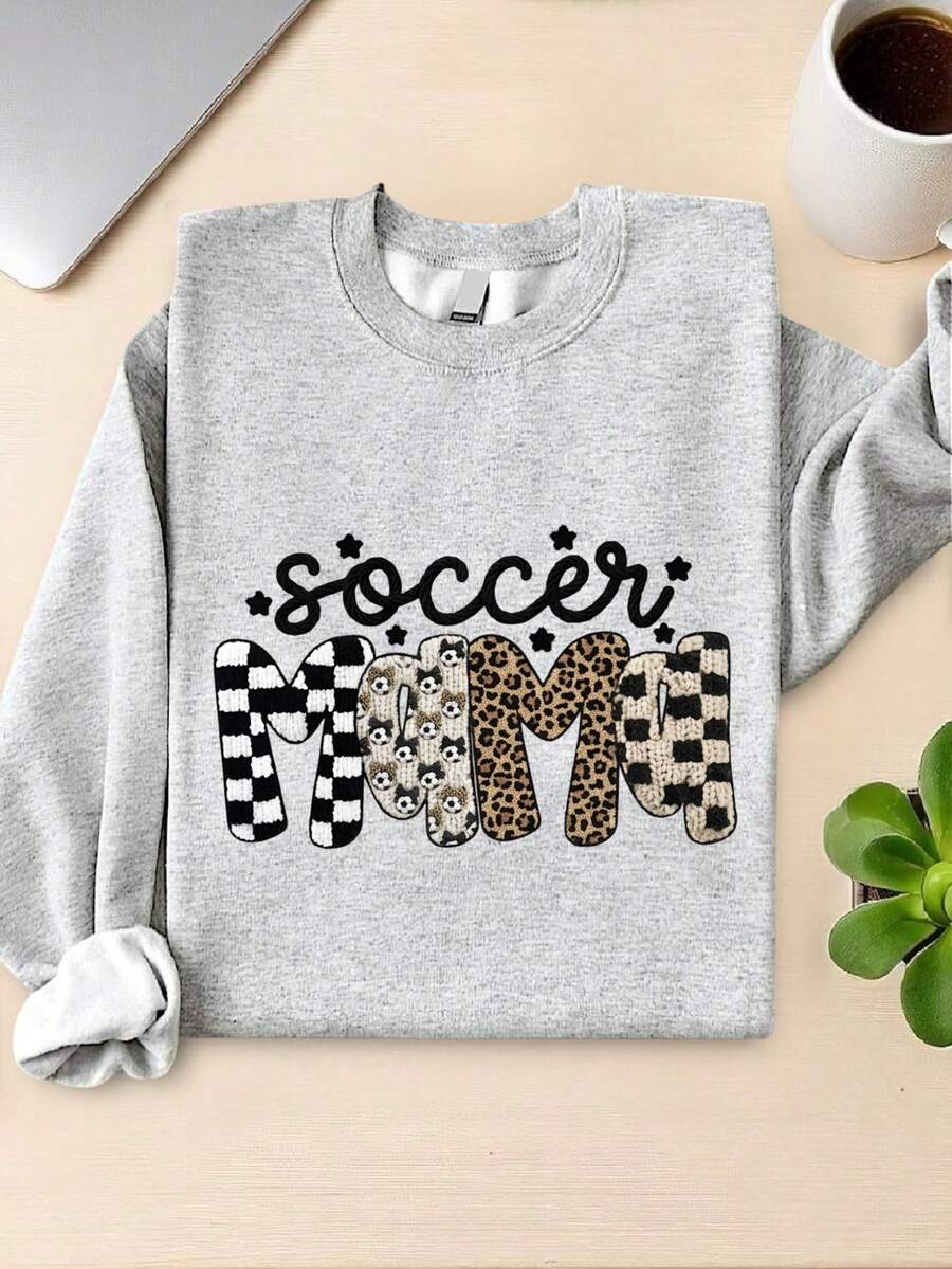 Retro Soccer Mama Faux Yarn Sweatshirt