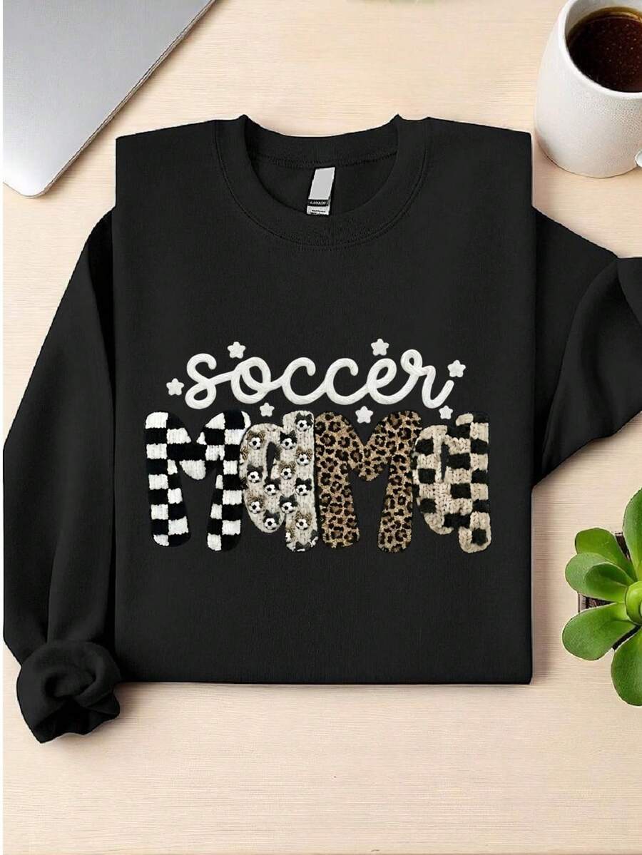 Retro Soccer Mama Faux Yarn Sweatshirt