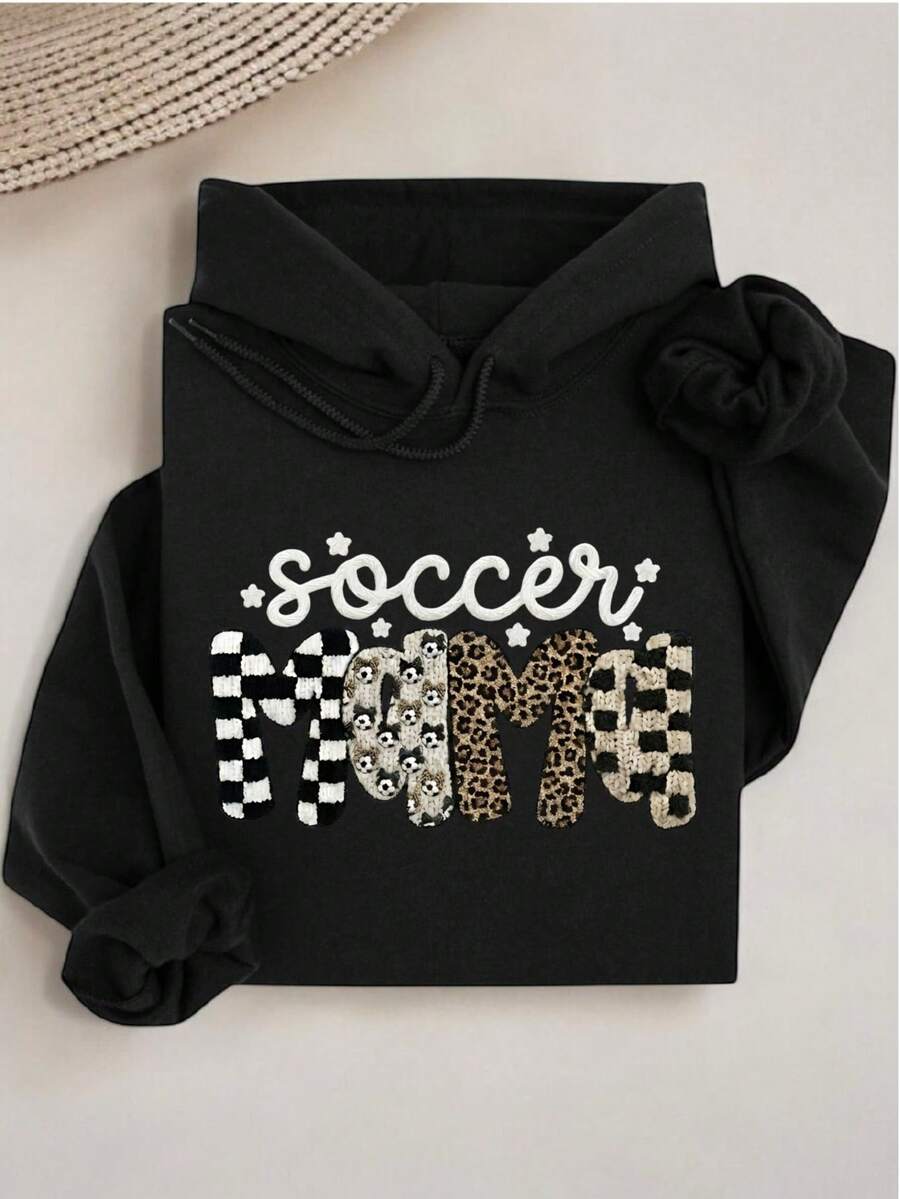 Retro Soccer Mama Faux Yarn Hoodie