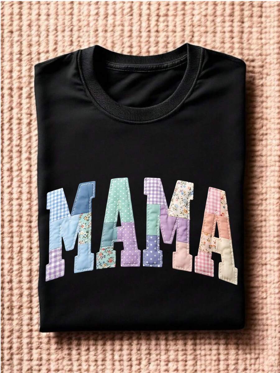 Patchwork Floral Mama T-Shirt