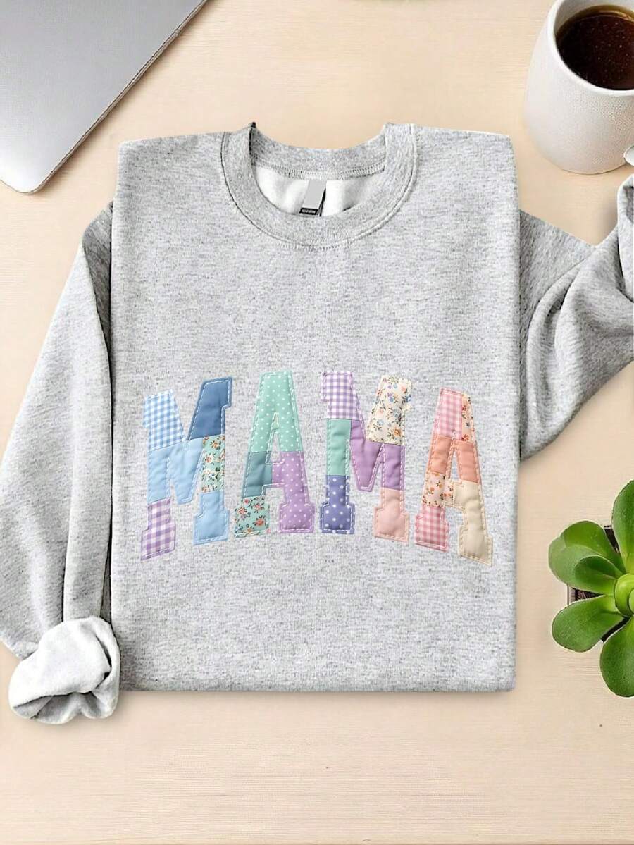 Patchwork Floral Mama Sweatshirt