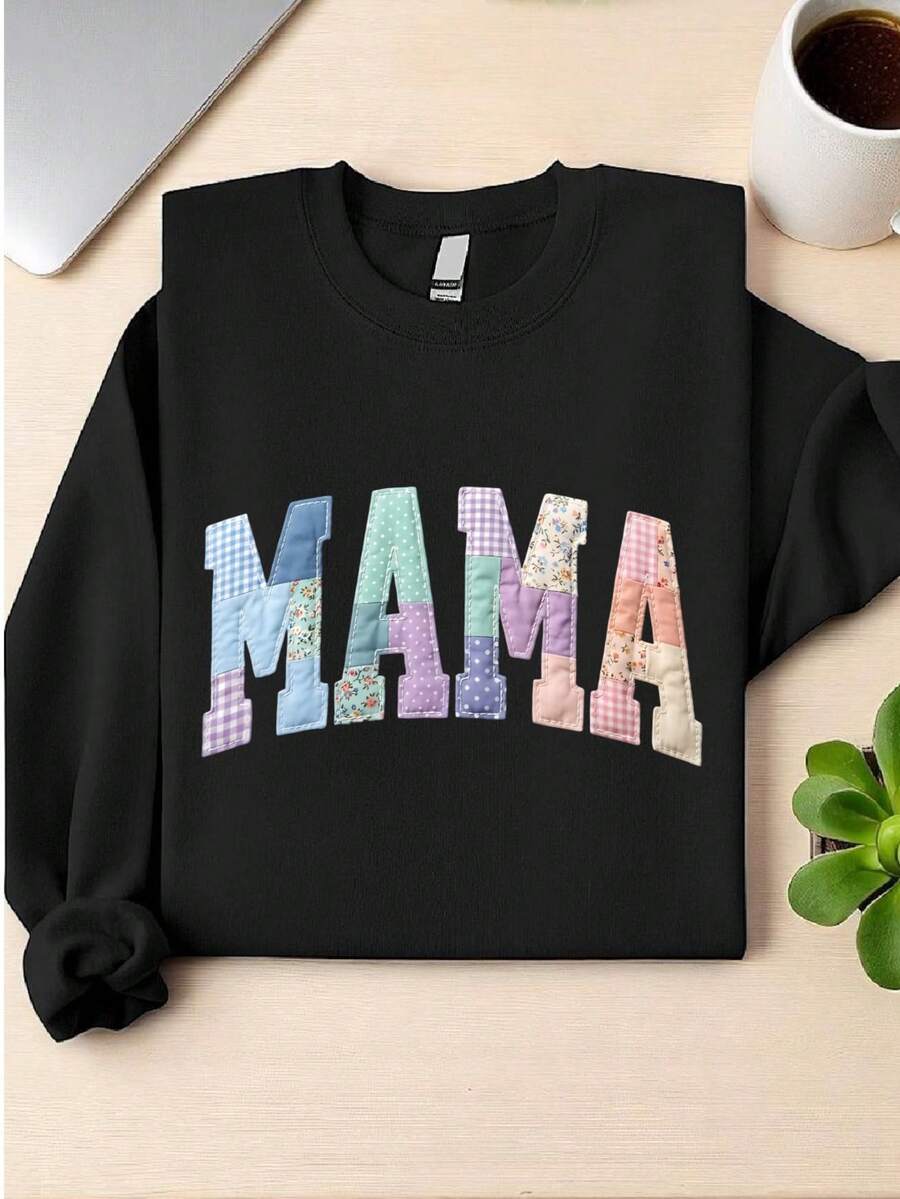 Patchwork Floral Mama Sweatshirt