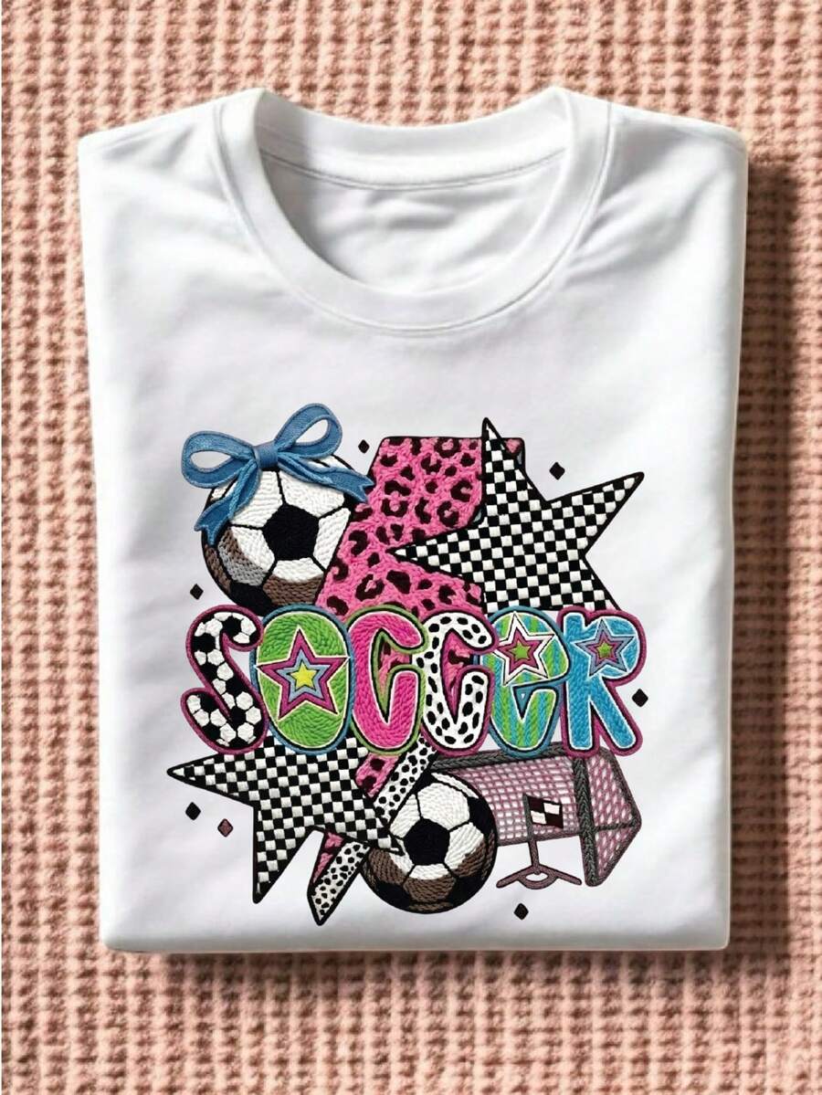 Preppy Soccer Faux Yarn T-Shirt