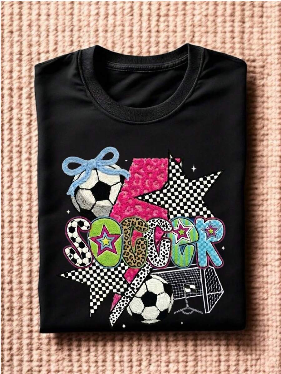 Preppy Soccer Faux Yarn T-Shirt