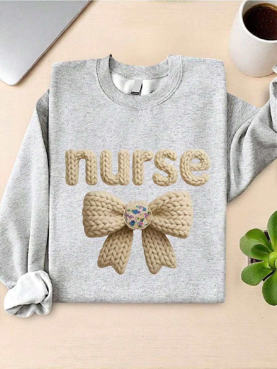 Latch Hook Yarn Crochet Nurse Sweatshirt