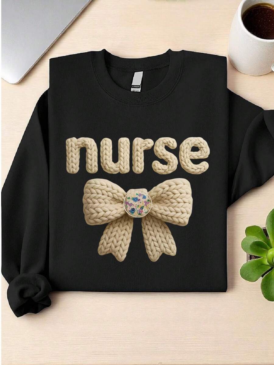 Latch Hook Yarn Crochet Nurse Sweatshirt