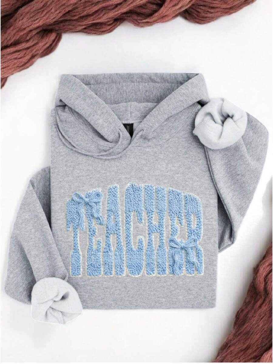 Teacher Coquette Faux Yarn Hoodie
