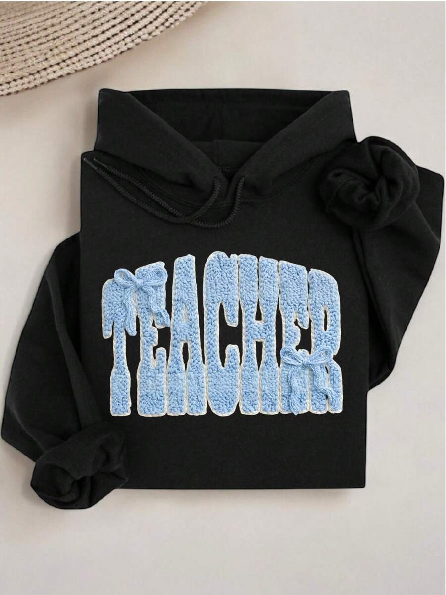 Teacher Coquette Faux Yarn Hoodie