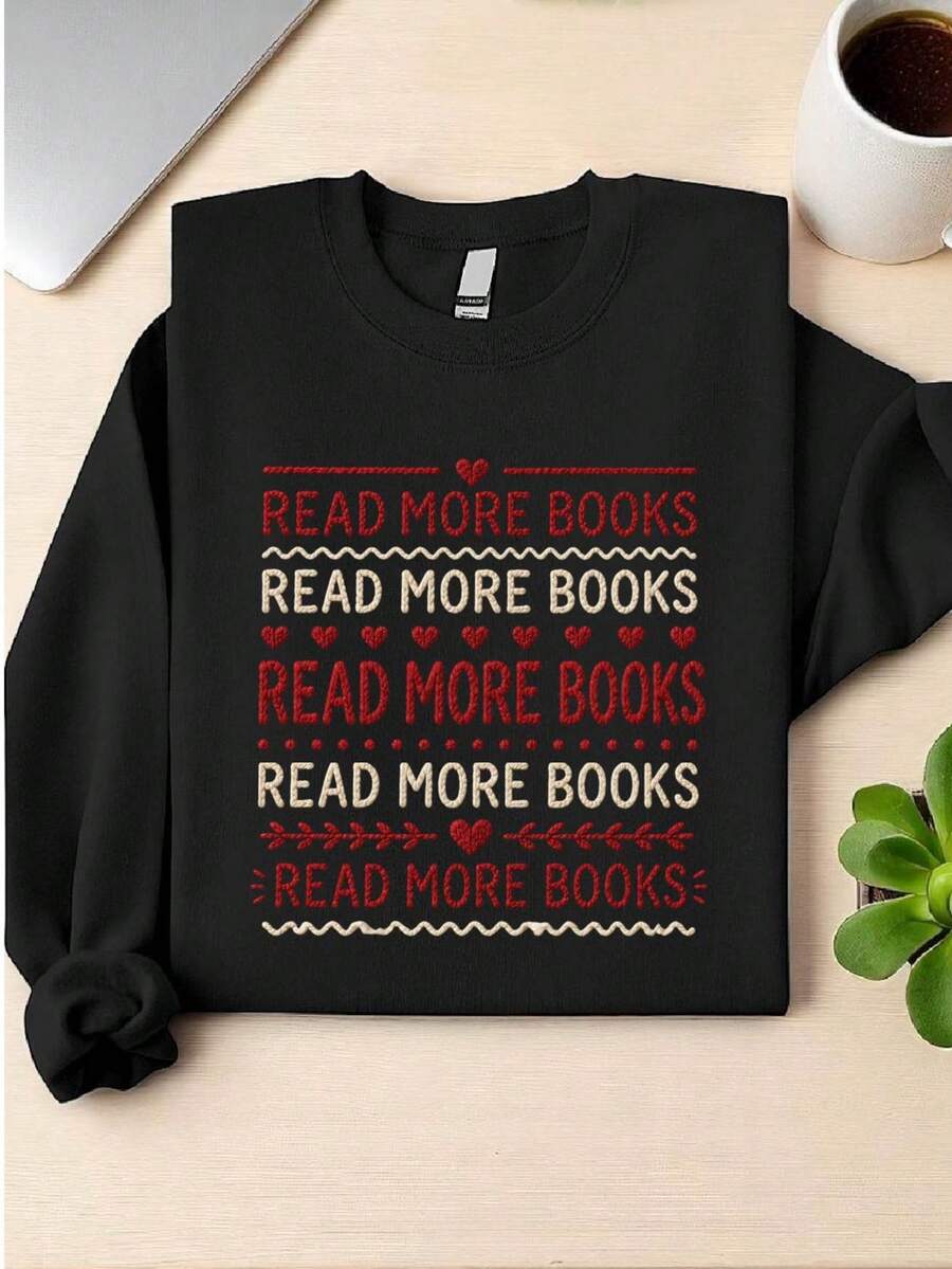 Read More Books Faux Yarn Sweatshirt