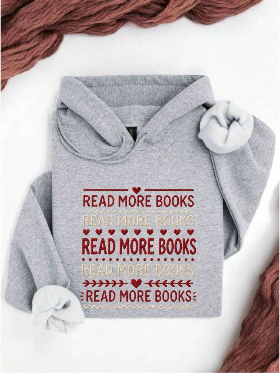 Read More Books Faux Yarn Hoodie