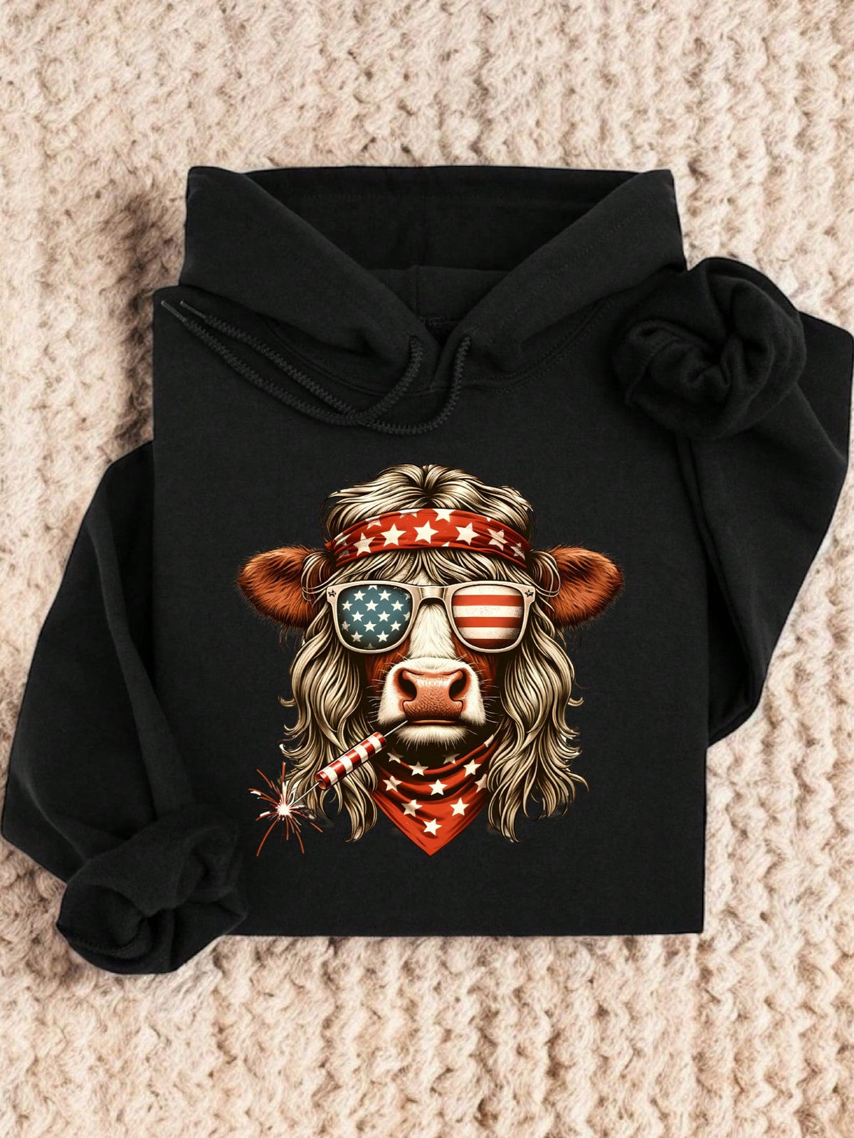 Funny Cow 4th Of July Hoodie