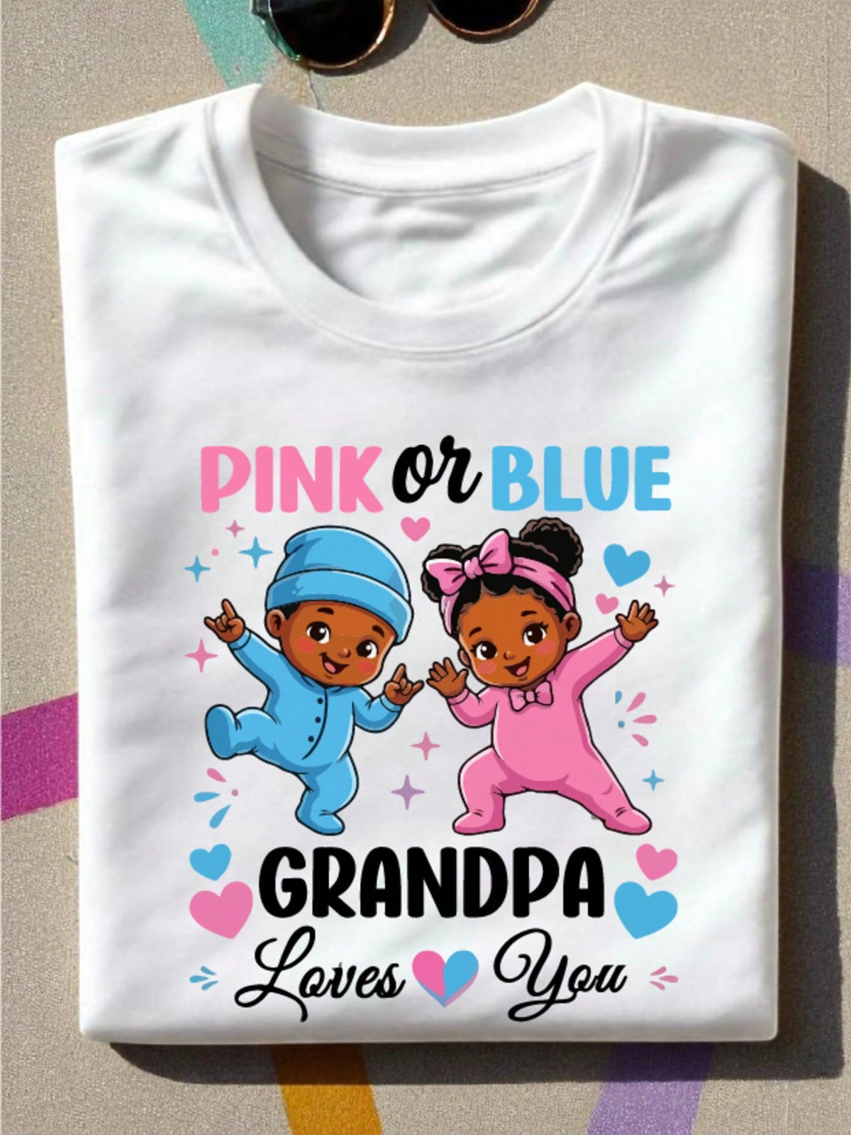 Pink Or Blue Grandpa Loves You T-Shirt