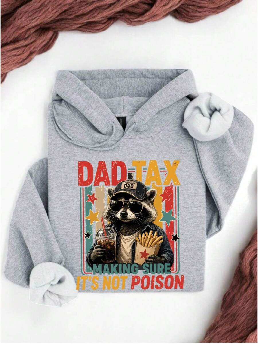 Retro Dad Tax Raccoon Hoodie