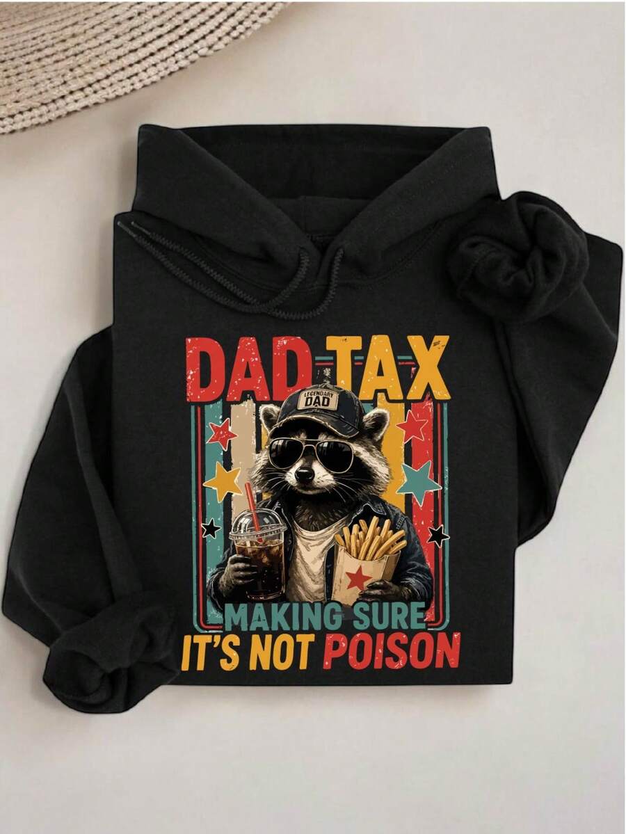 Retro Dad Tax Raccoon Hoodie