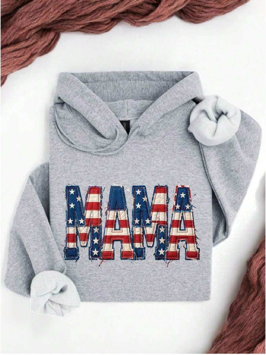 Faux Patchwork Mama Hoodie