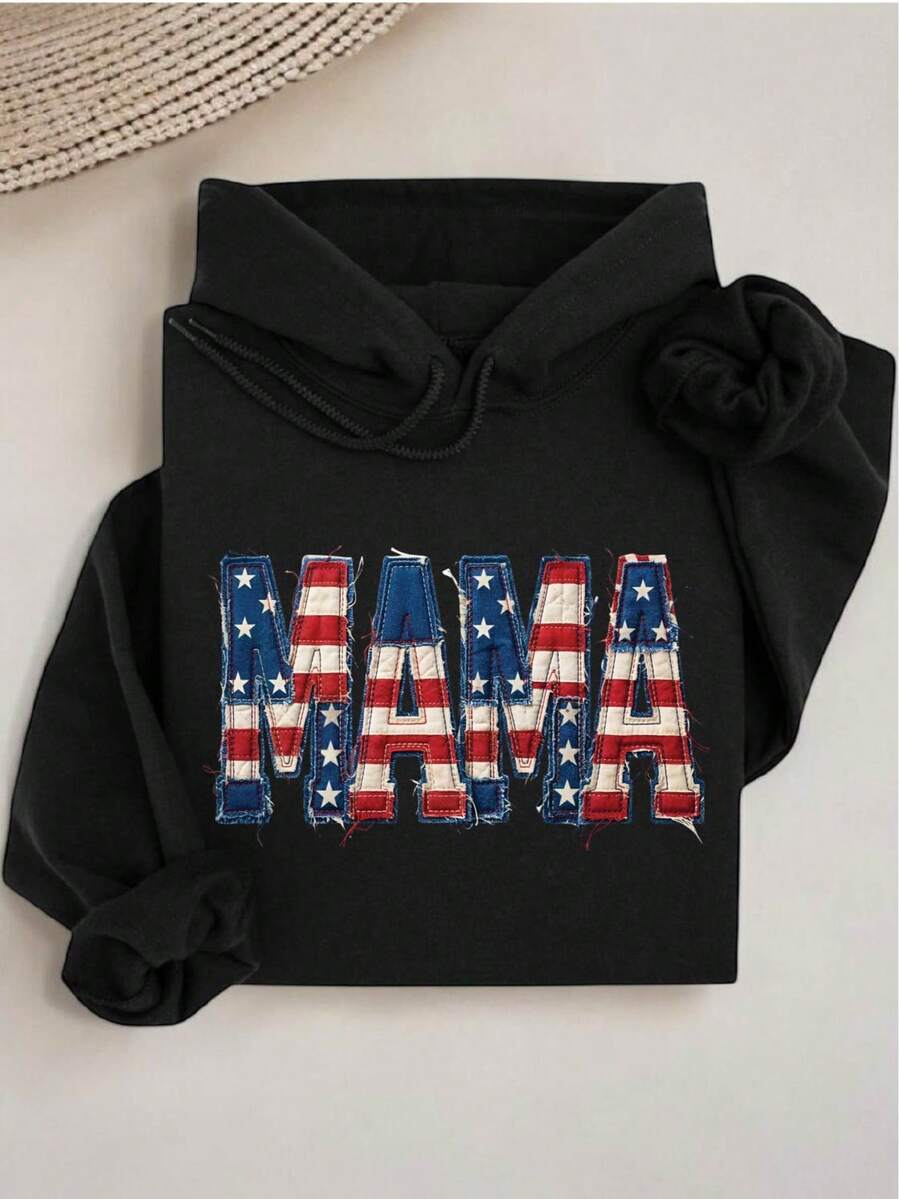 Faux Patchwork Mama Hoodie
