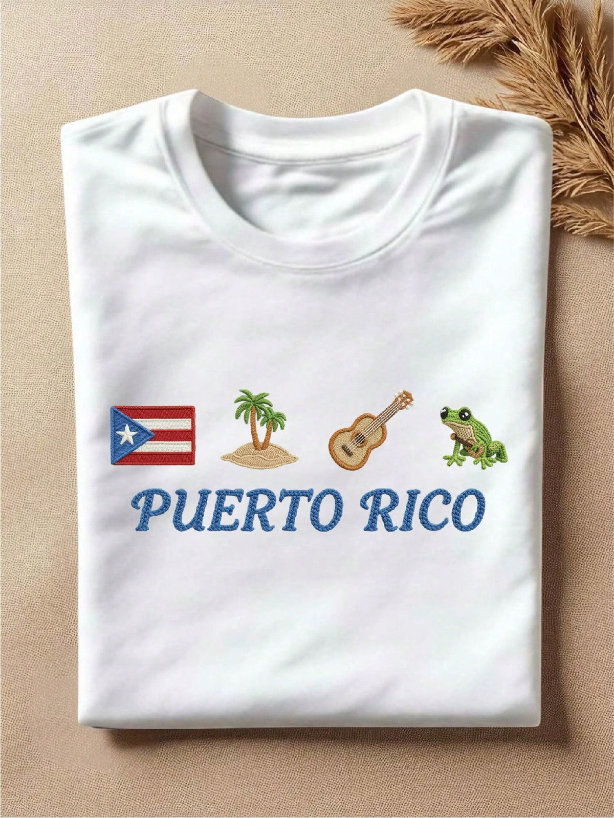 Puerto Rico Faux Yarn Print T-Shirt