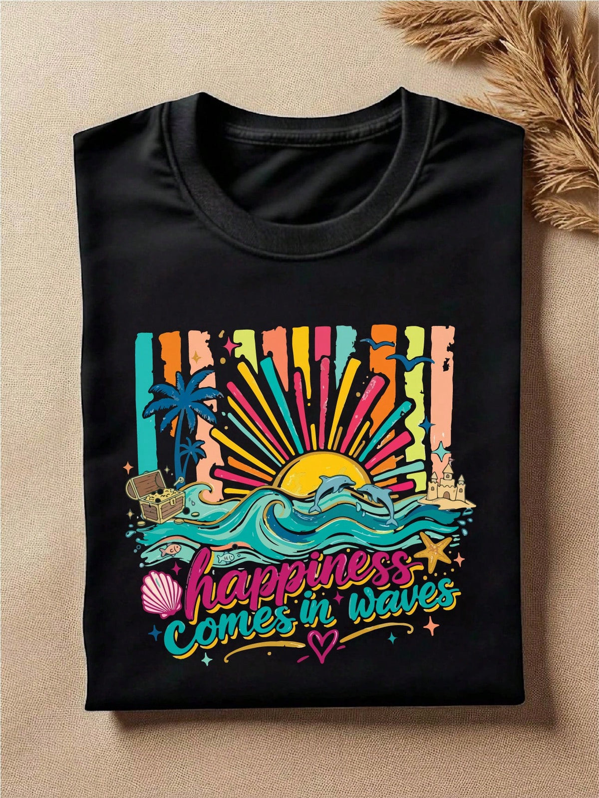 Happiness Comes In Waves T-Shirt