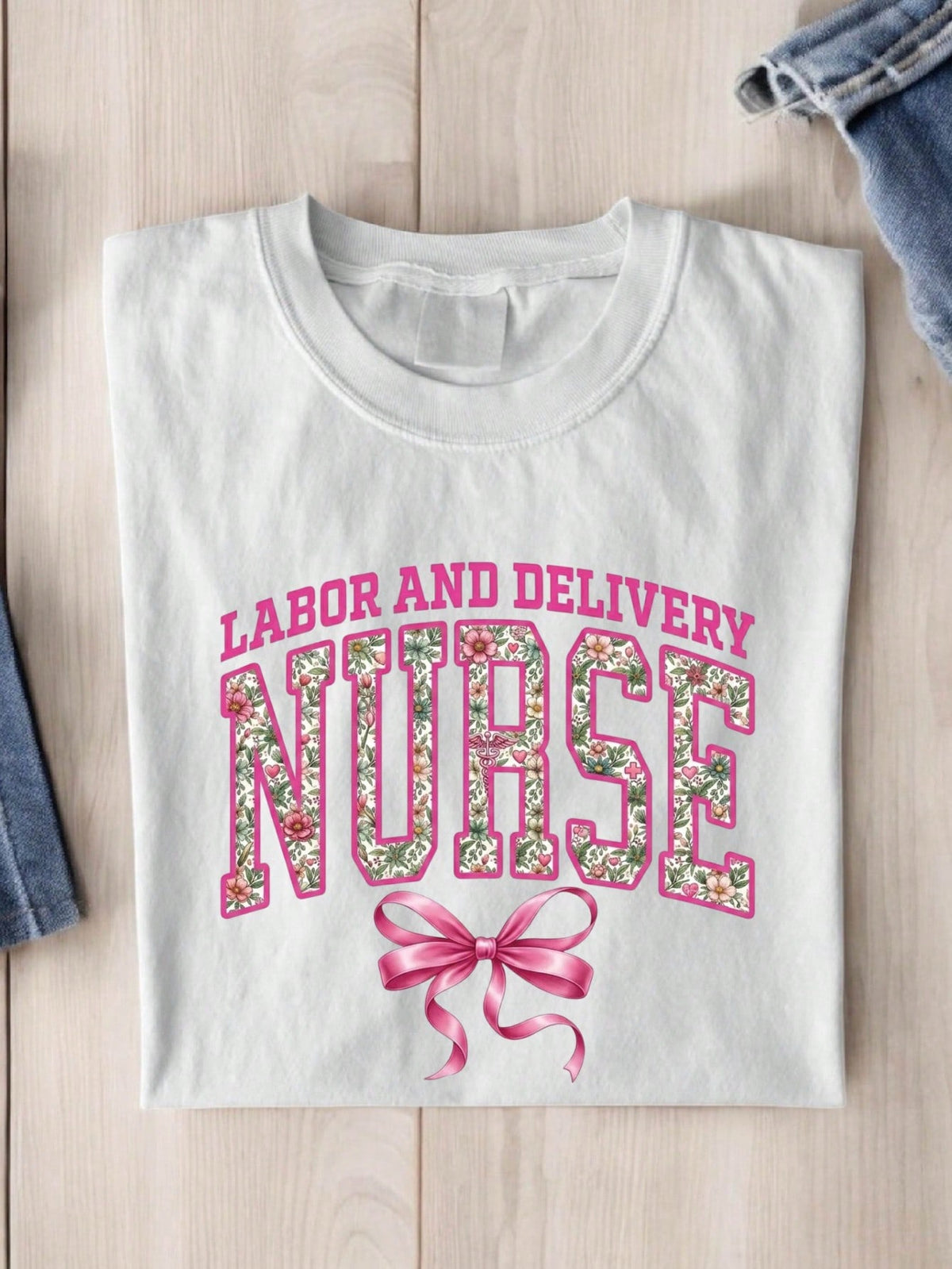 Floral Coquette Labor And Delivery Nurse T-Shirt