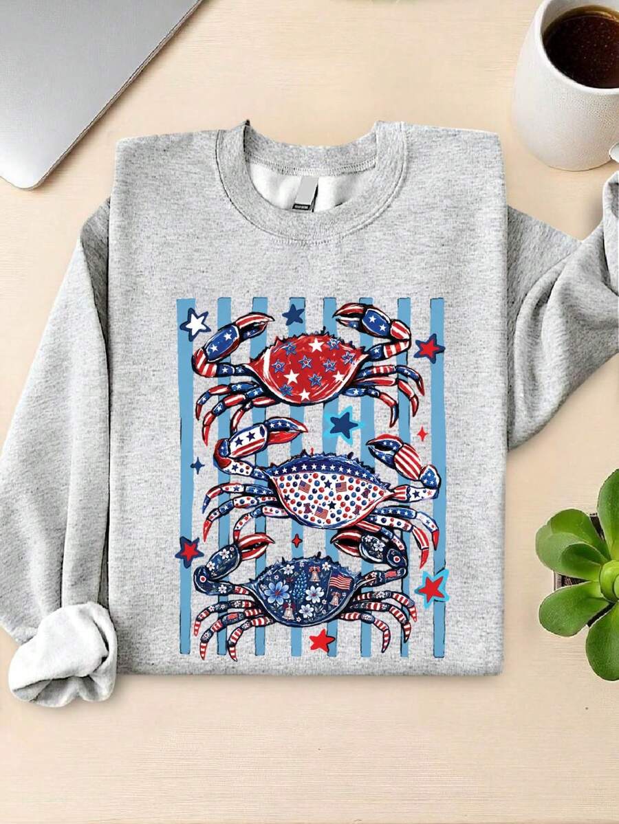 4th Of July Crab Sweatshirt