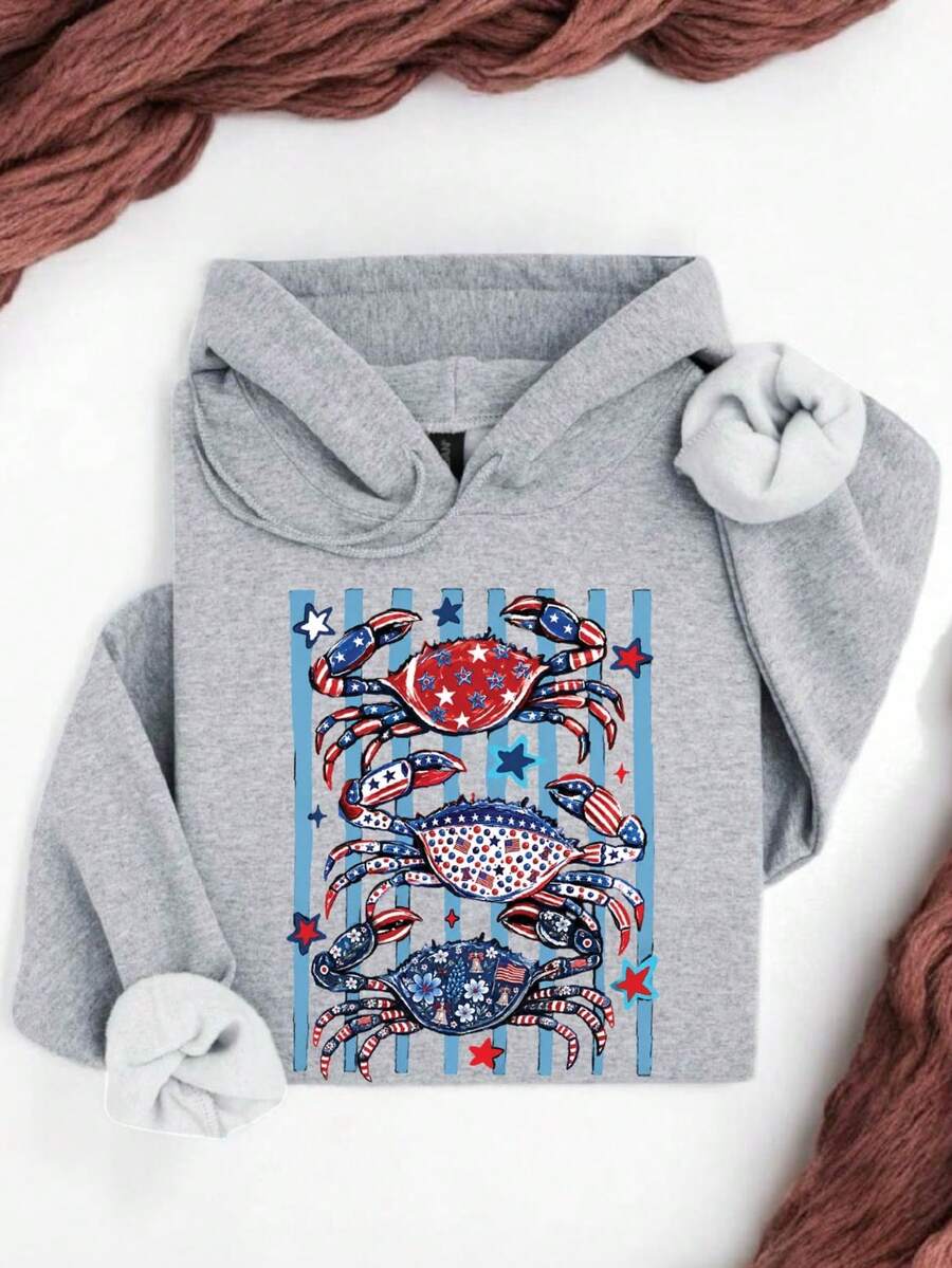 4th Of July Crab Hoodie