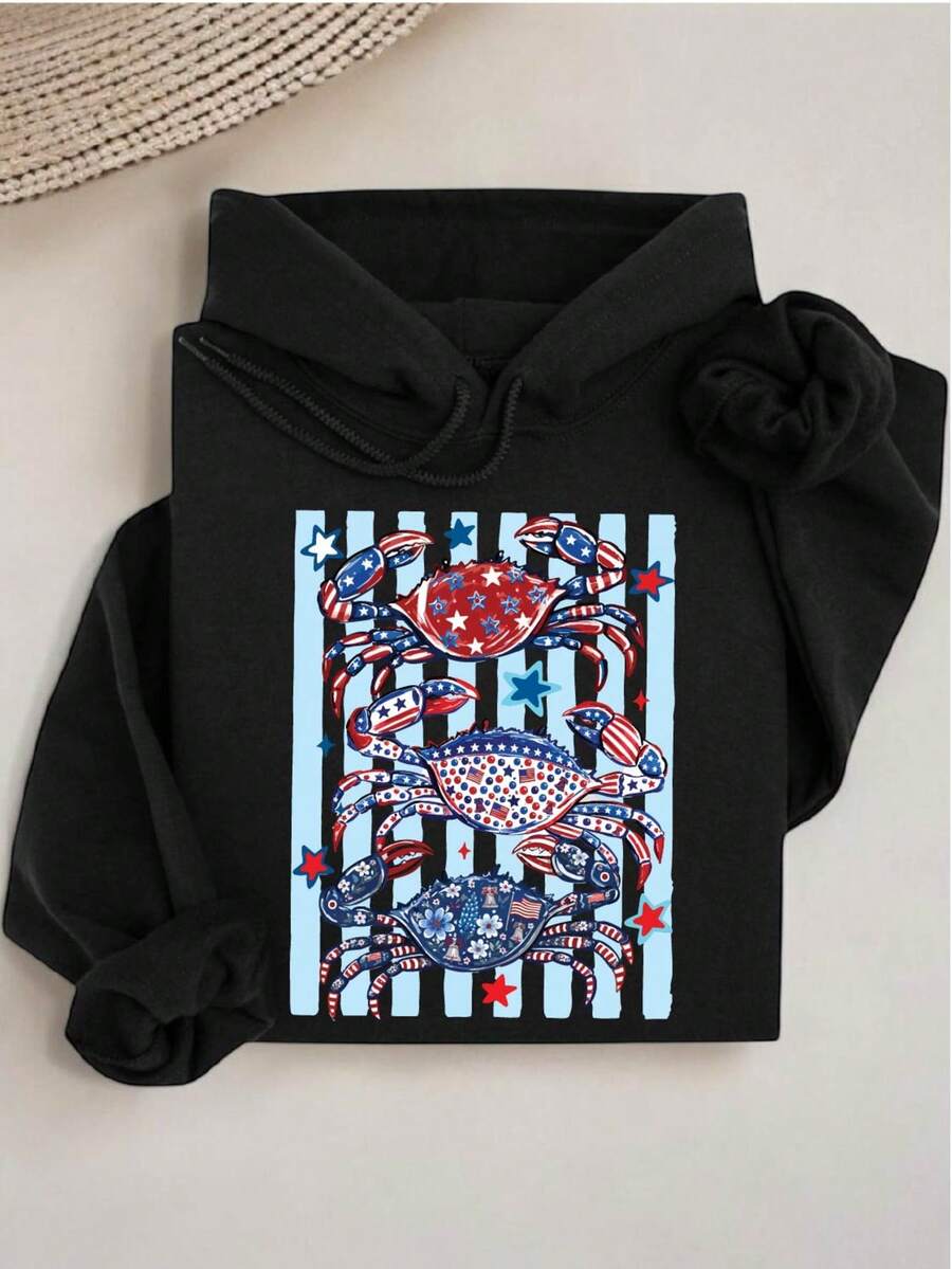 4th Of July Crab Hoodie