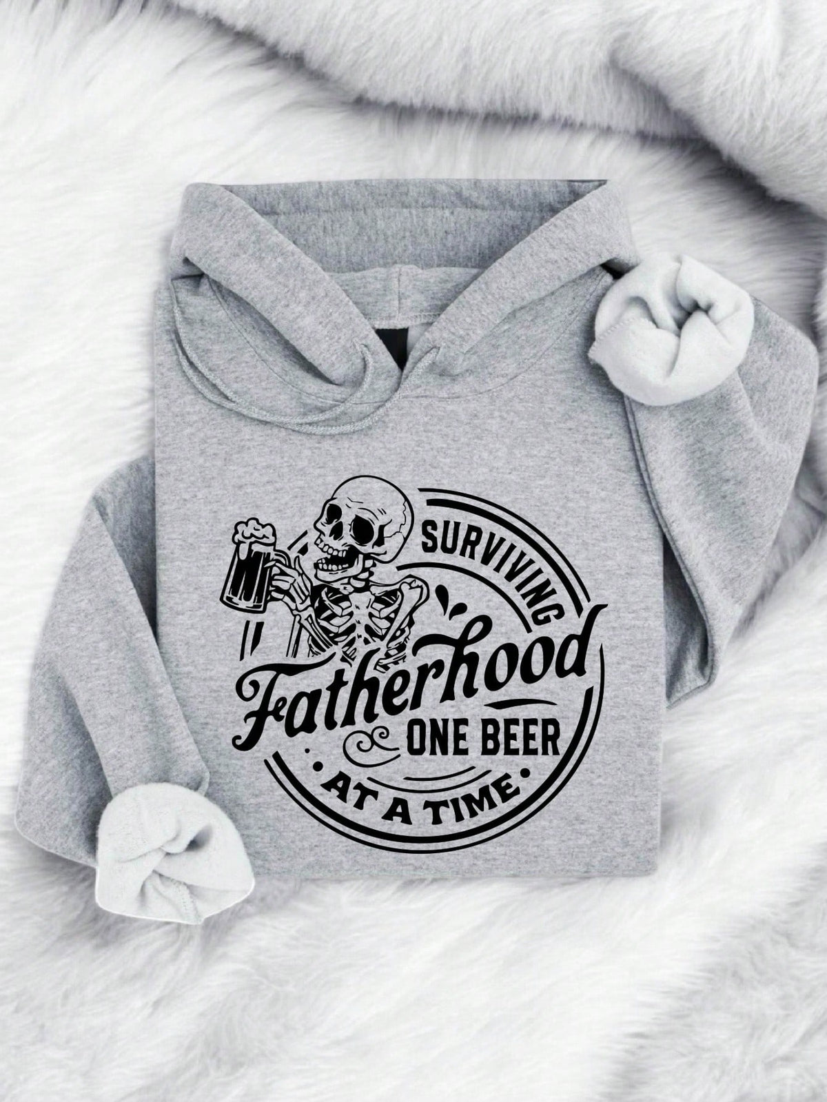 Surviving Fatherhood Woe Beer At A Time Hoodie