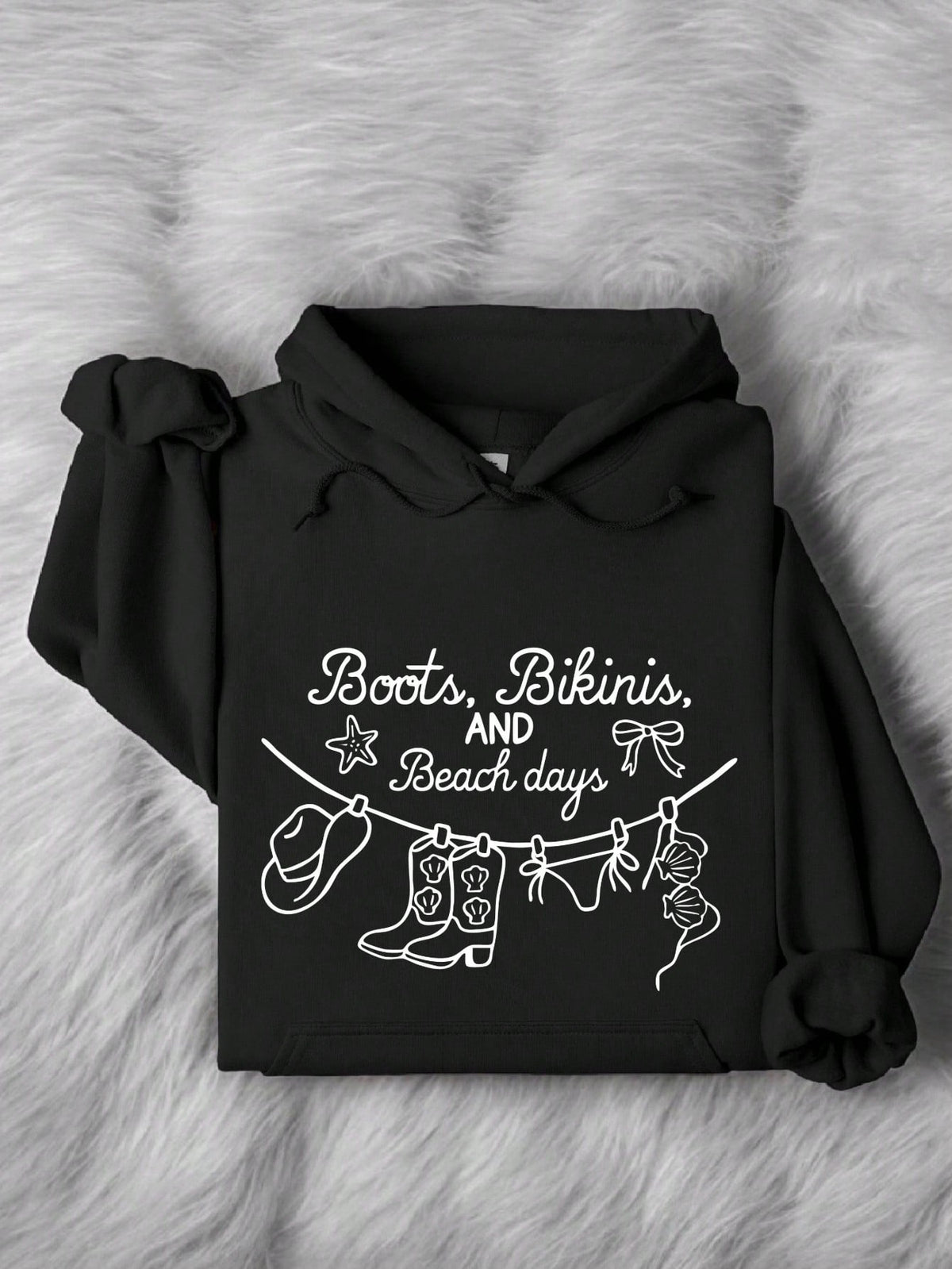 Boots Bikinis And Beach Days Hoodie