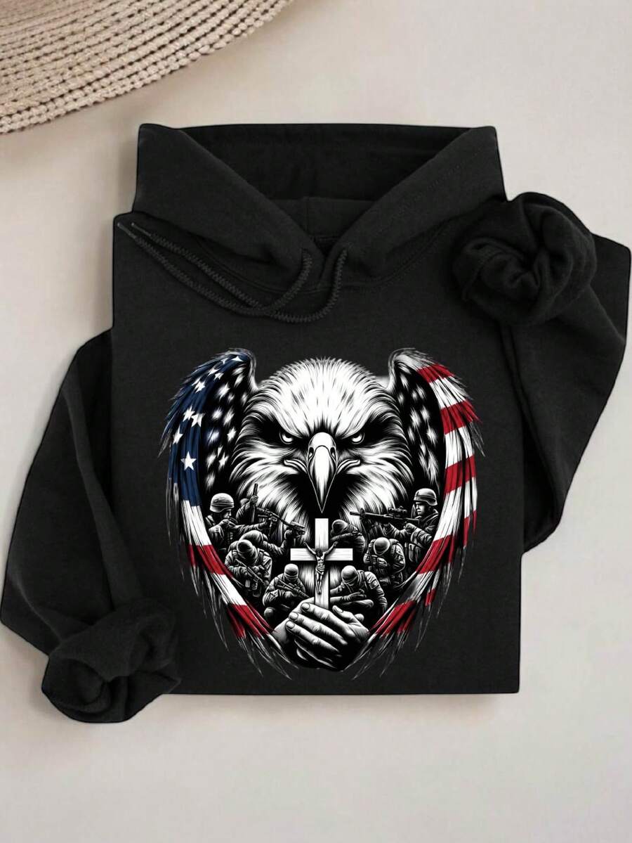 American Flag Eagle Hoodie