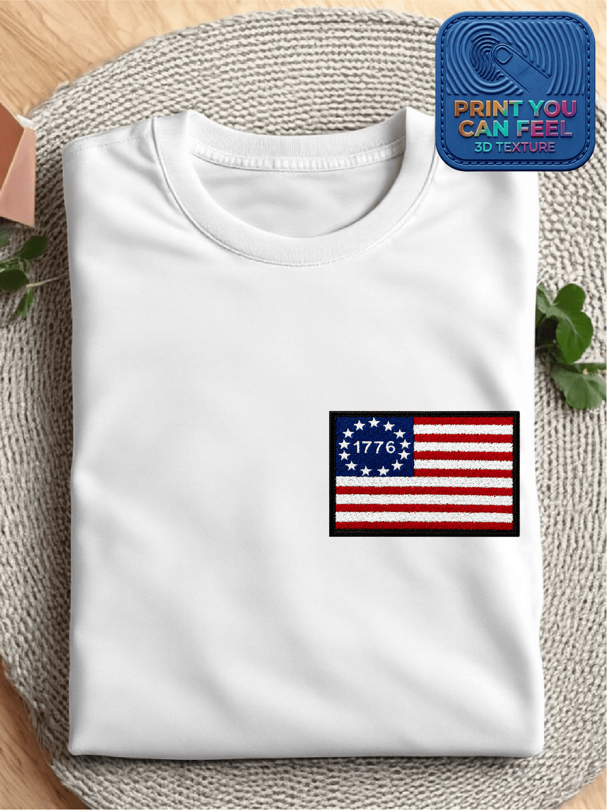 USA 250th Anniversary 3D Pocket Patch T-Shirt