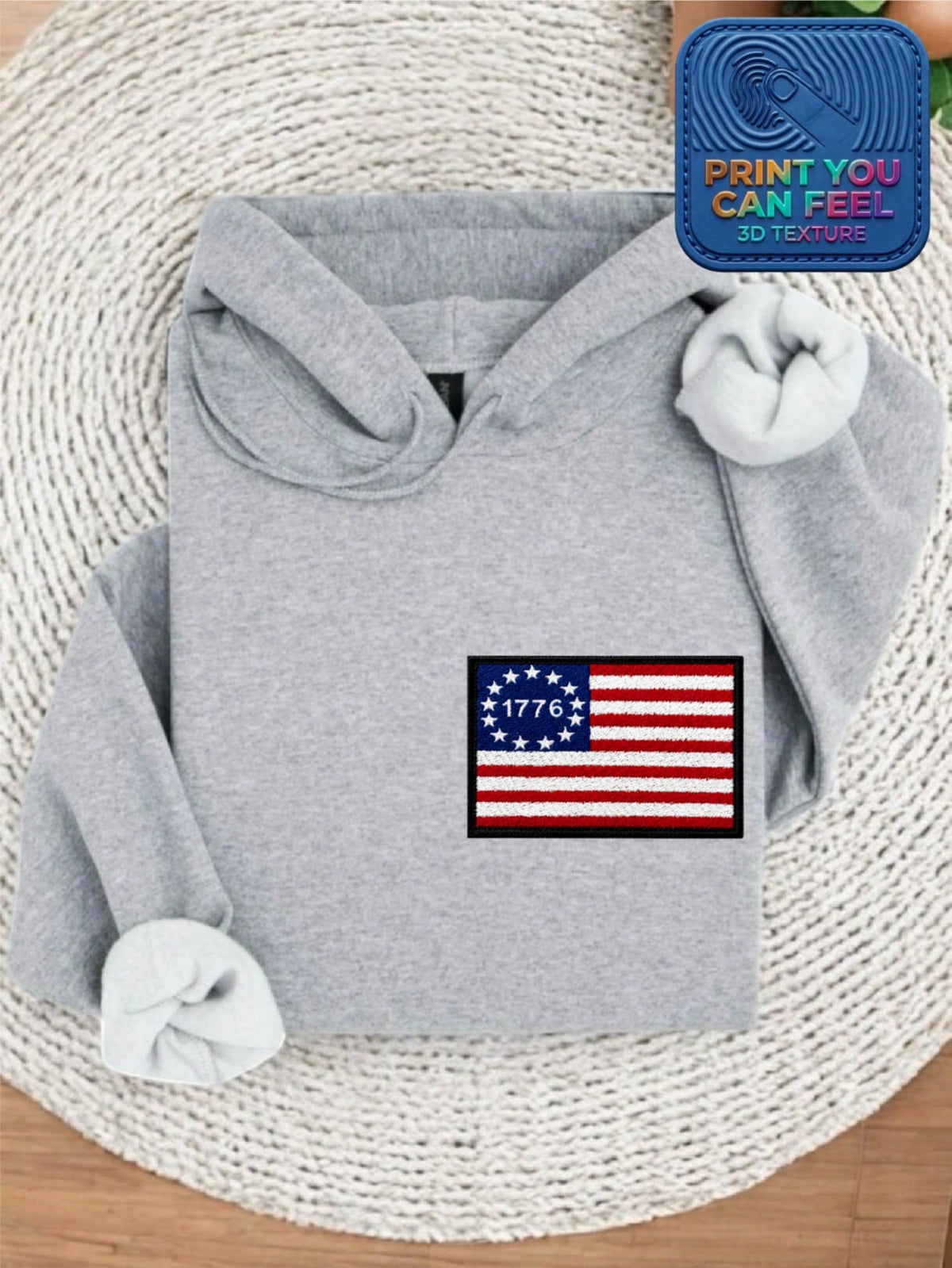 USA 250th Anniversary 3D Pocket Patch Hoodie