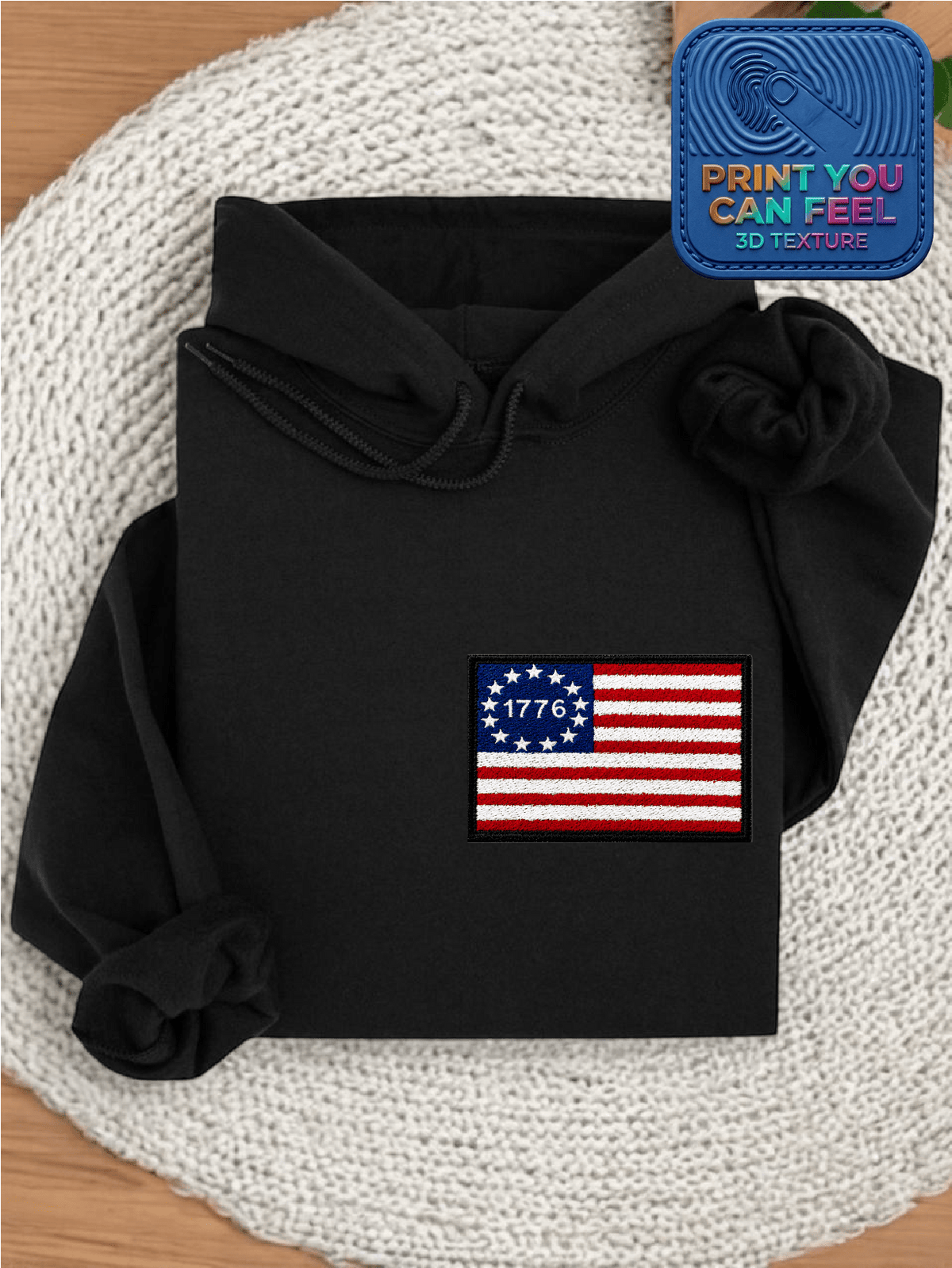 USA 250th Anniversary 3D Pocket Patch Hoodie