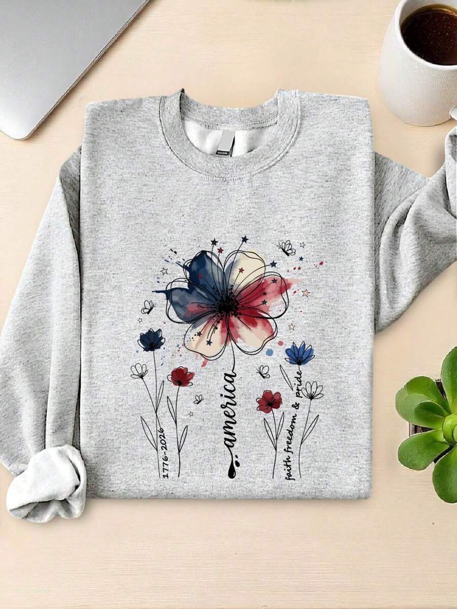 Boho Floral USA 250th Anniversary Sweatshirt