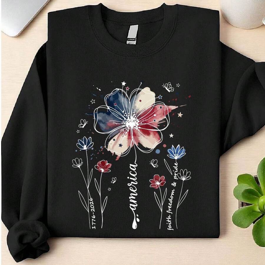 Boho Floral USA 250th Anniversary Sweatshirt