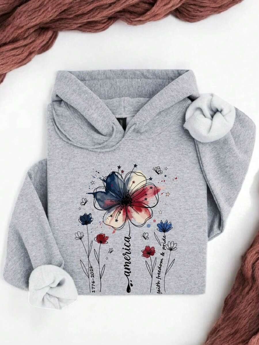 Boho Floral USA 250th Anniversary Hoodie