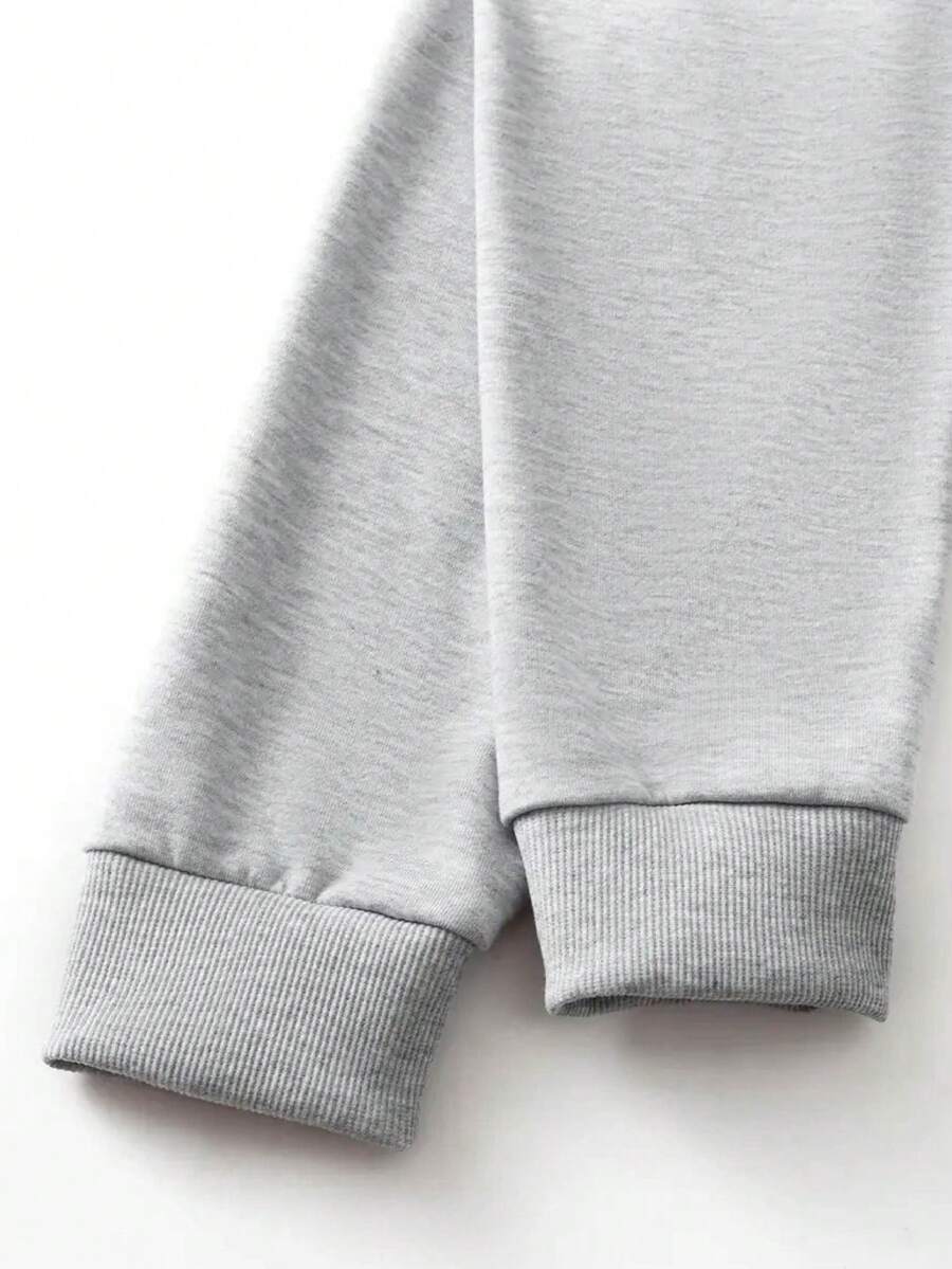 Skeleton Reading Book 3D Embroidered Patch Sweatshirt